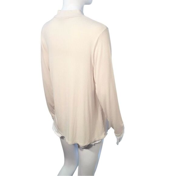 Luxe Mock-Neck Rib-Knit Swing Top NWOT - Picture 5 of 8